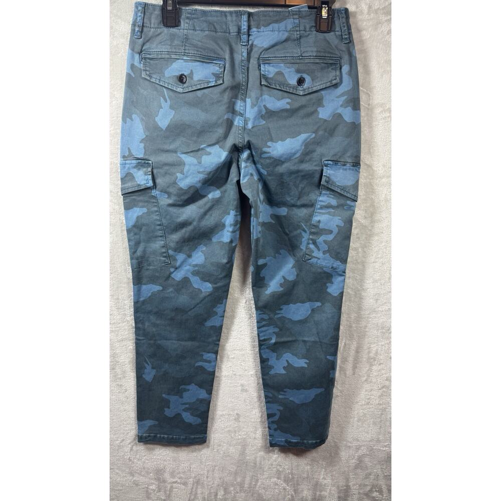 Current Elliott NEW The Bayonette Cargo Pant Jean Women 26 Blue Storm Camo Ankle - Picture 3 of 13
